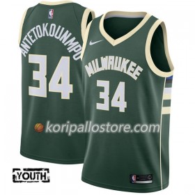 Milwaukee Bucks Giannis Antetokounm 34 Nike 2017-18 Vihreä Lasten Pelipaidat Swingman